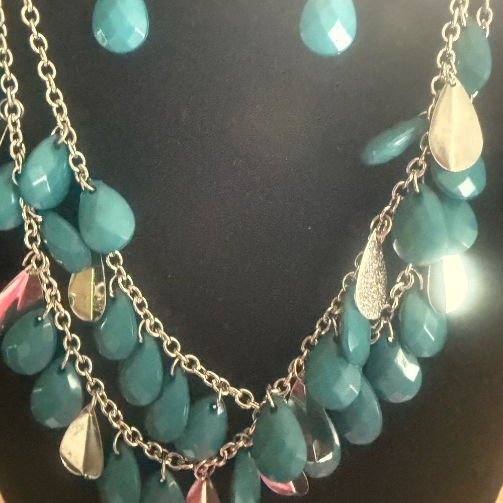 Paparazzi Blue and Silver Layered Necklace